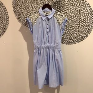 Light Blue Dress with Lace Detailing